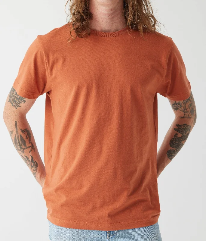 Unisex T-Shirt - Rust-- Zippered Front Buttoned Front Snap Front