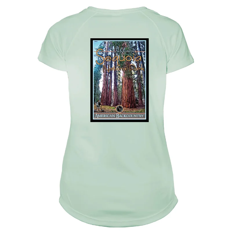 Sequoia National Park Vintage Destinations Microfiber Women's T-Shirt-- Fleece Nylon Spandex Sequoia National Park Vintage Destinations Microfiber Women's T-Shirt-- Fleece Nylon Spandex