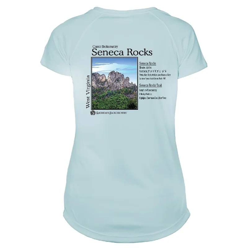 Seneca Rocks Classic Backcountry Microfiber Women's T-Shirt-- Hooded Caped Shawl Collar