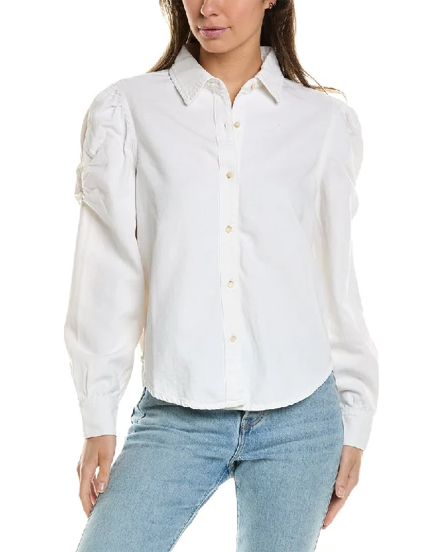 Dl1961 Simone Linen-Blend Shirt-- Chenille Fabric Brocade Fabric Lace Fabric