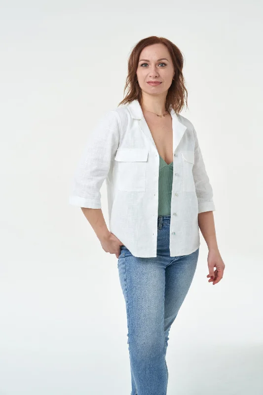 Sew Over It Jodie Shirt-- Asymmetrical Pockets Print