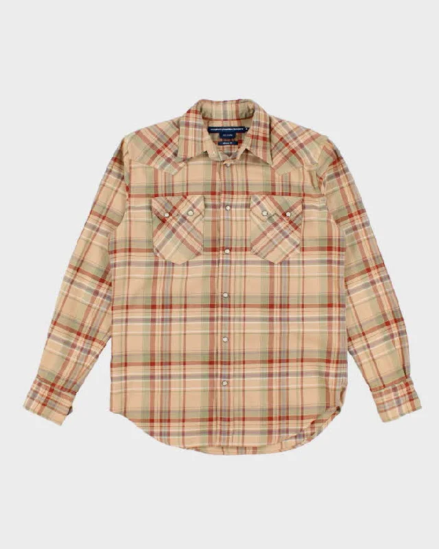 Womens Orange Ralph Lauren Checked Shirt - S-- Real Fur Shearling Chenille