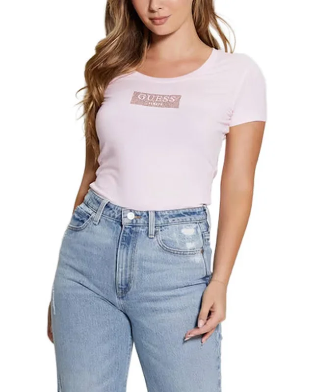 Guess  Women's Logo T-Shirt - Pink-- Oversized T-Shirt Spandex breathable