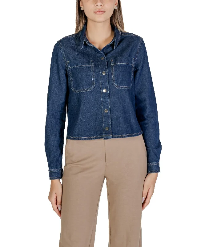 Street One Automatic Button Front Pocket Cotton Shirt-- Hooded Caped Shawl Collar