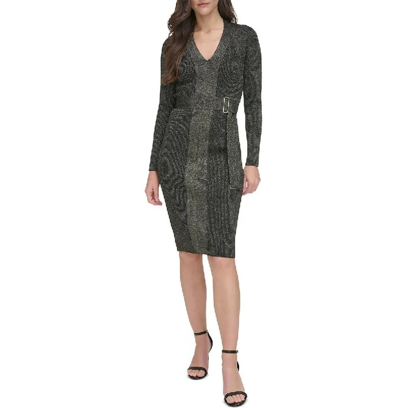 Womens Metallic Party Dress Bodycon Dress Tunics Versatile all-occasion