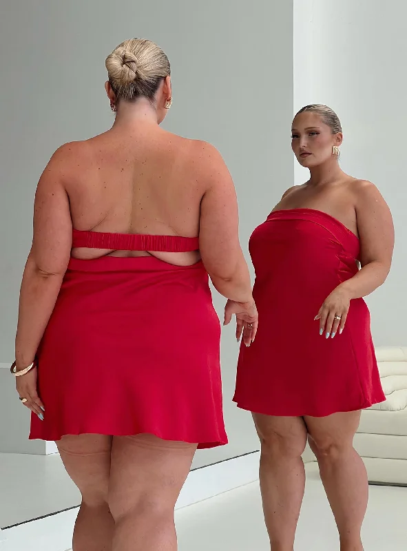 Phillipa Mini Dress Red Curve Tunics Gym athletic