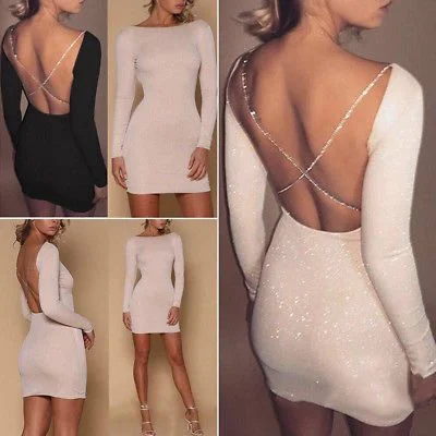 sexy Open Back Bodycon Mini Dress Homecoming Dress  S948 Fashionable Summer Mini Dress