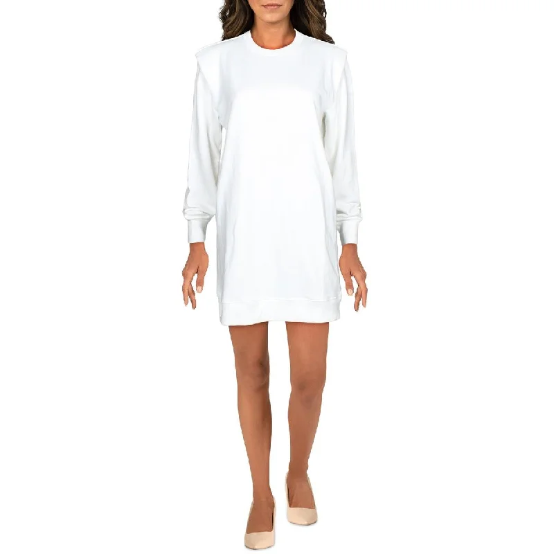 INC Womens Shoulder Pads Crew Neck Sweatshirt Dress Hoodie with Hem Elastic Stretchable Comfortable INC Womens Shoulder Pads Crew Neck Sweatshirt Dress Hoodie with Hem Elastic Stretchable Comfortable