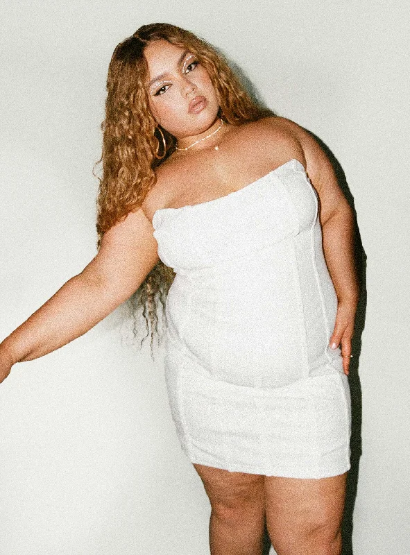 Tristian Mini Dress White Curve Tunics Versatile stylish