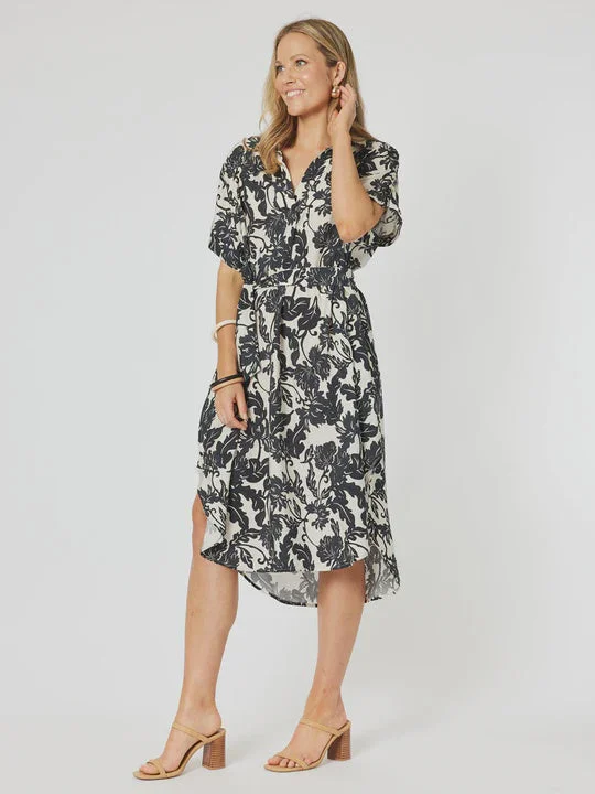 Ivy Black Dress Square Neckline Feminine