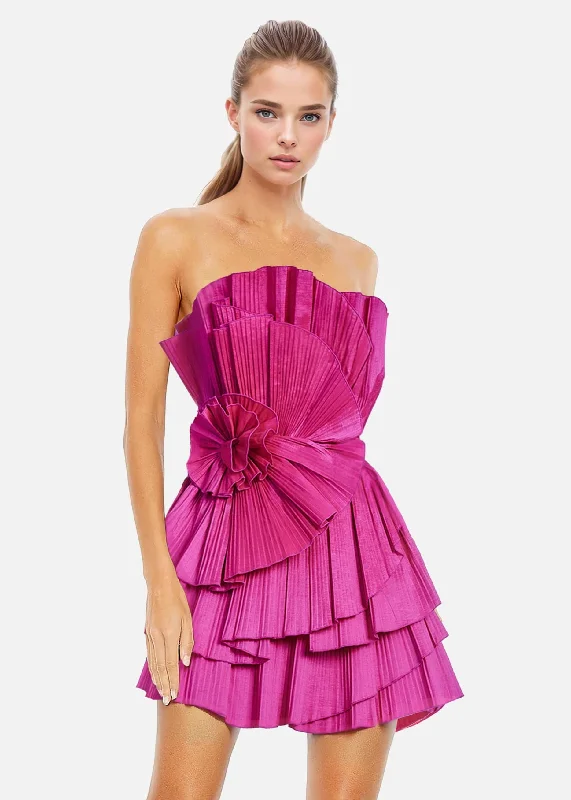 The Eleanor Rosette Mini Dress Stylish Sweetheart Neck Mini Dress