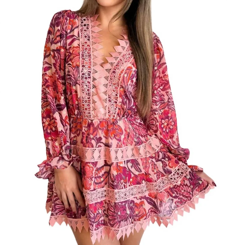 Enchanted Dress In Pink Tunics Polka dots