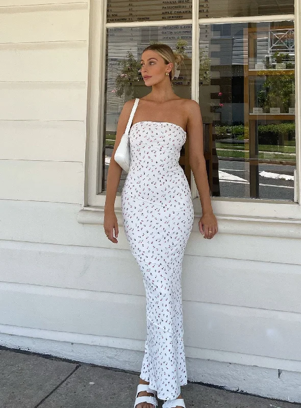 Oscar Maxi Dress White Floral Tunics Trousers formal