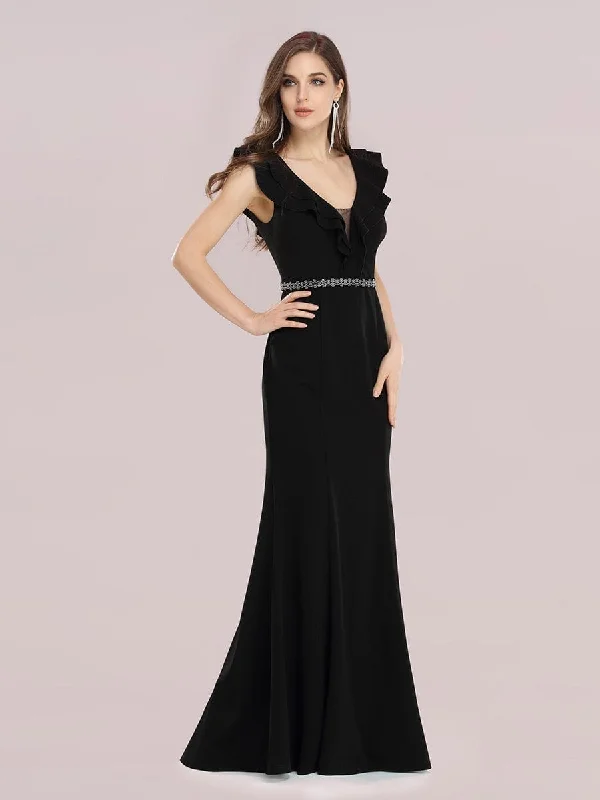 Black Mini Dress with Smocked Waist Trendy Tulle Mini Dress