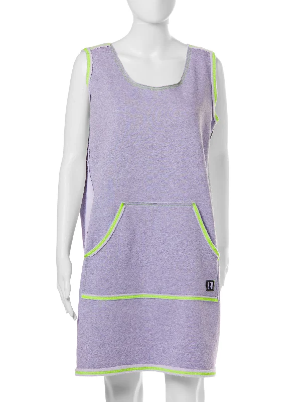 Grey Tank Sweatshirt Dress Hoodie with Embroidery Detailed Premium