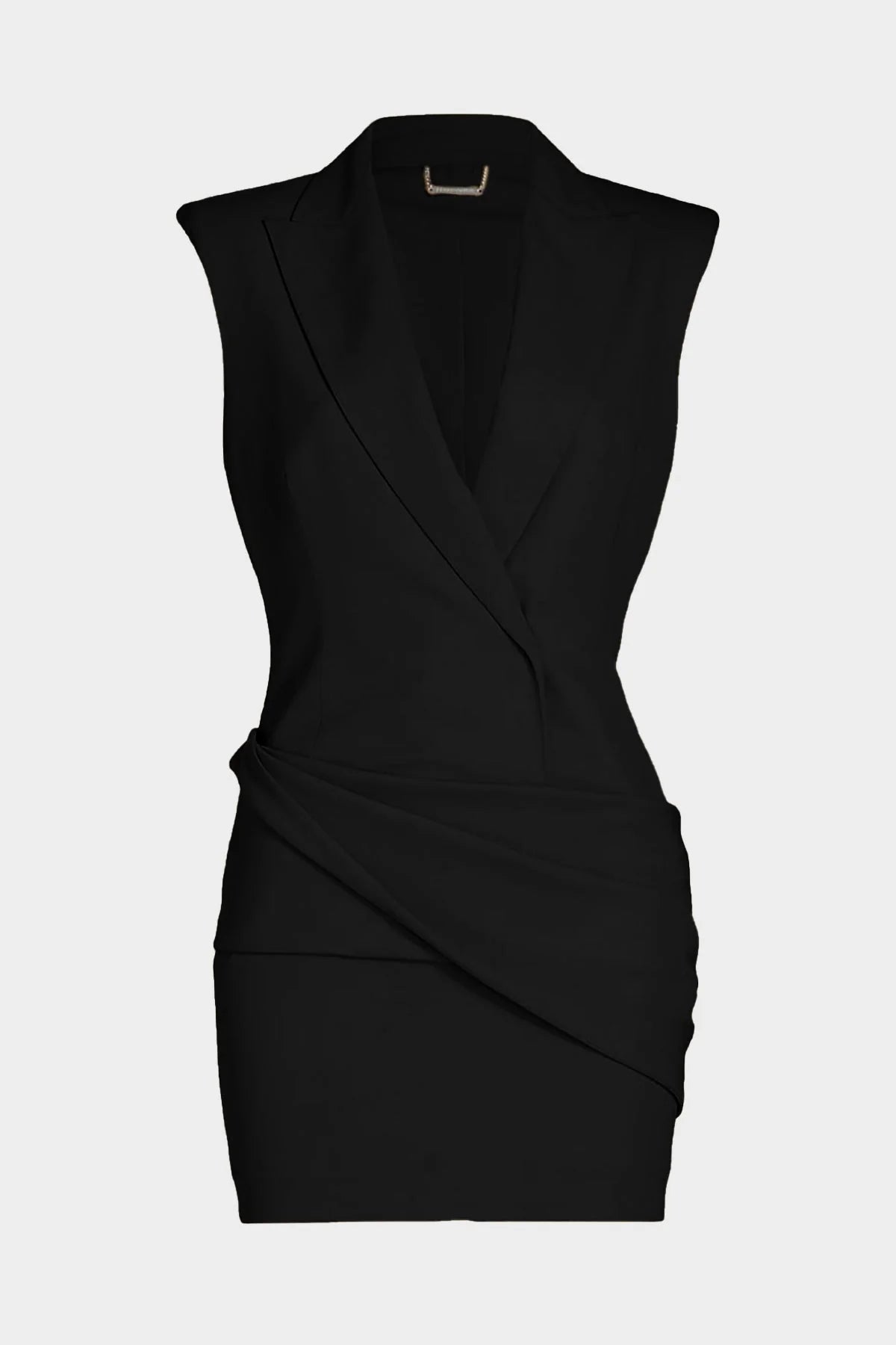 Messina Blazer Mini Dress - Black Fashionable Lace-Trim Mini Dress