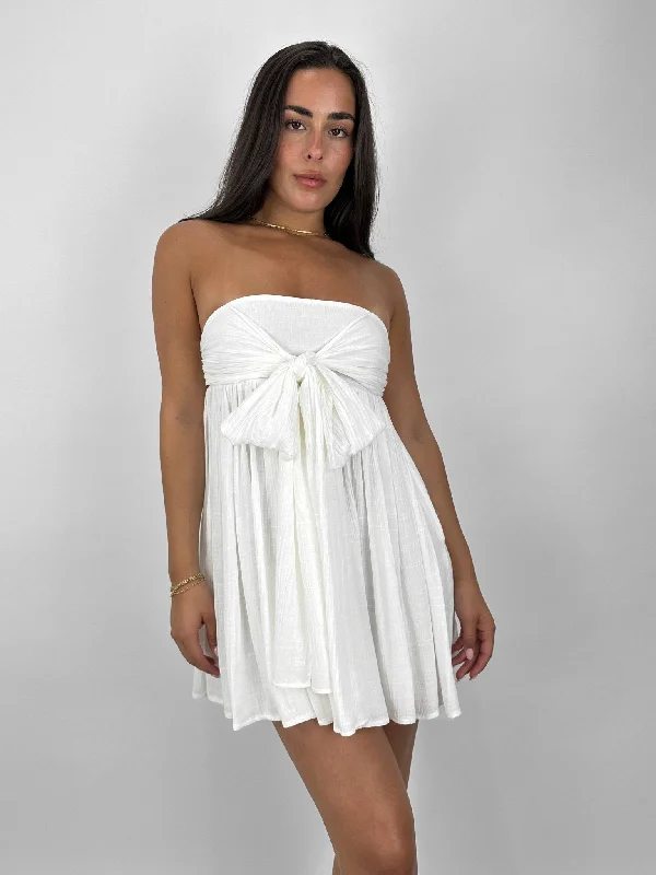 Adjustable Strap Babydoll Mini Dress Trendy Wraparound Mini Dress