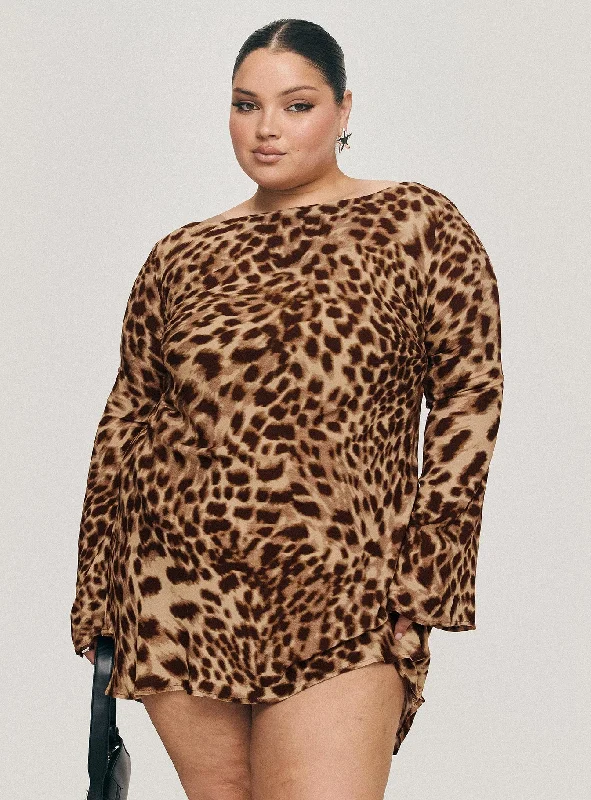Halo Bias Mini Dress Leopard Curve Tunics Floral girly