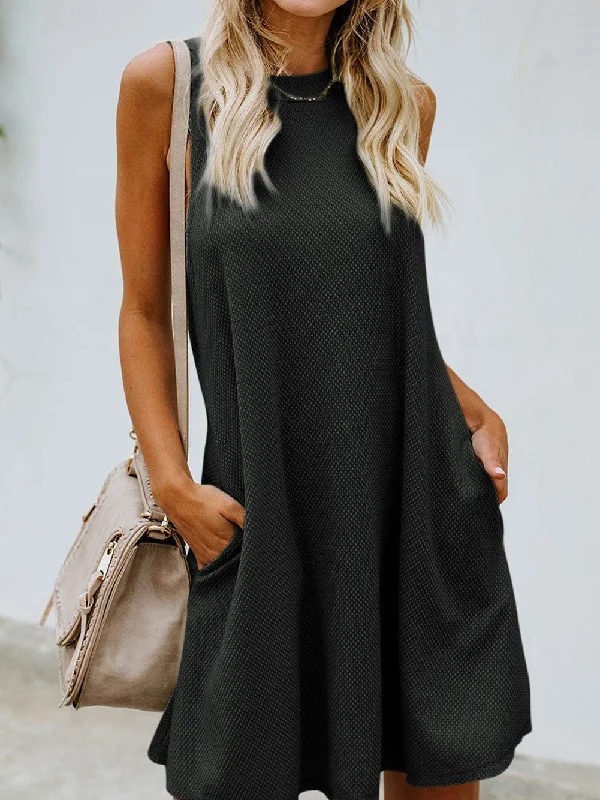Black Crossed Back Knit Mini Dress with Cut-out Detail Cozy Jersey Mini Dress