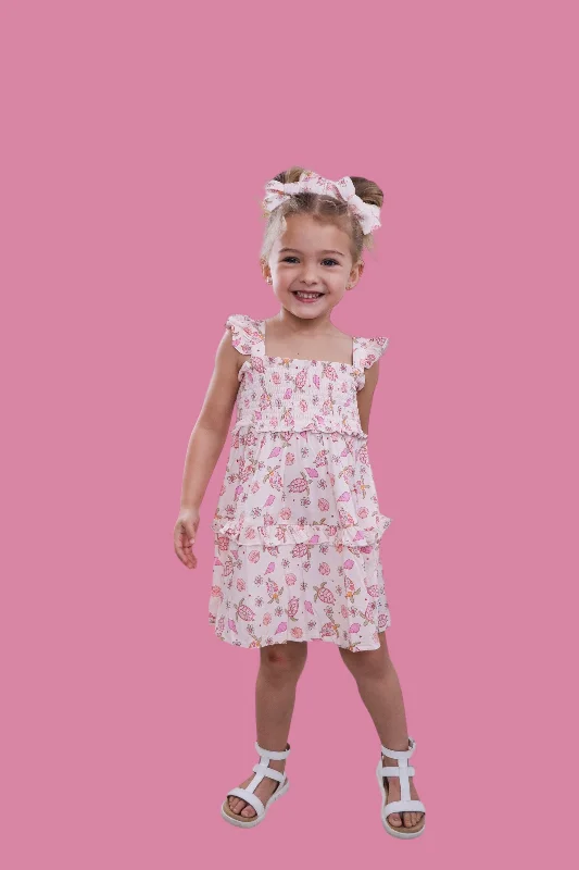 EXCLUSIVE LOVE YOUR SHELL DREAM SMOCKED BABYDOLL DRESS Tunics Canvas sturdy