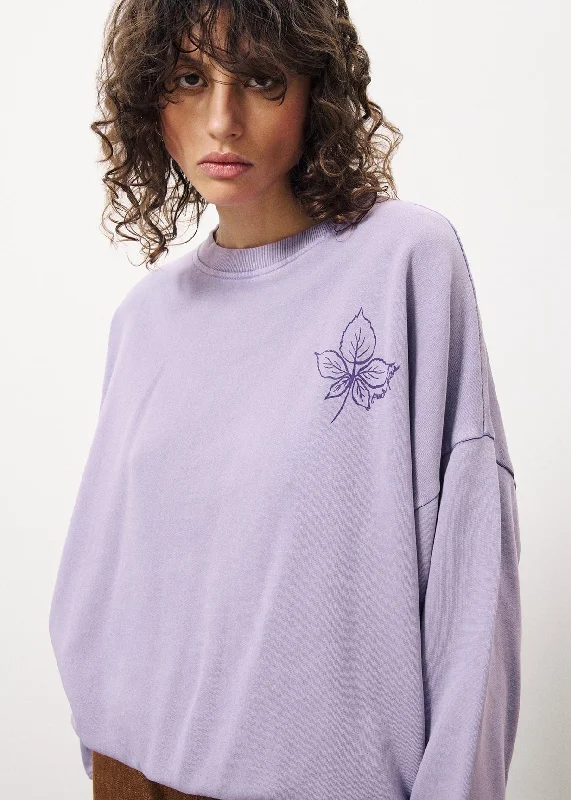 Sweatshirt Inc-24010 Leone Lilas Hoodie with Rolled Sleeves Casual Relaxed