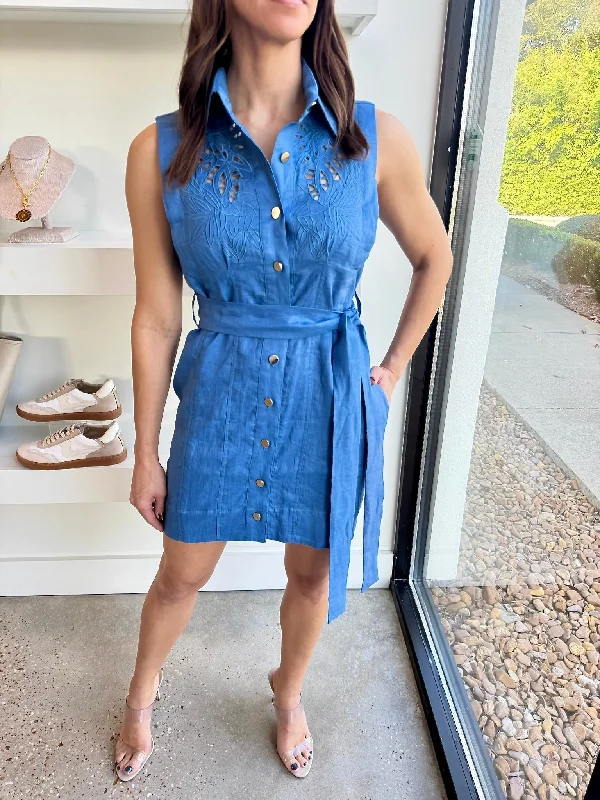 Ocean Blue Daniela Mini Dress Stylish Spaghetti Strap Mini Dress
