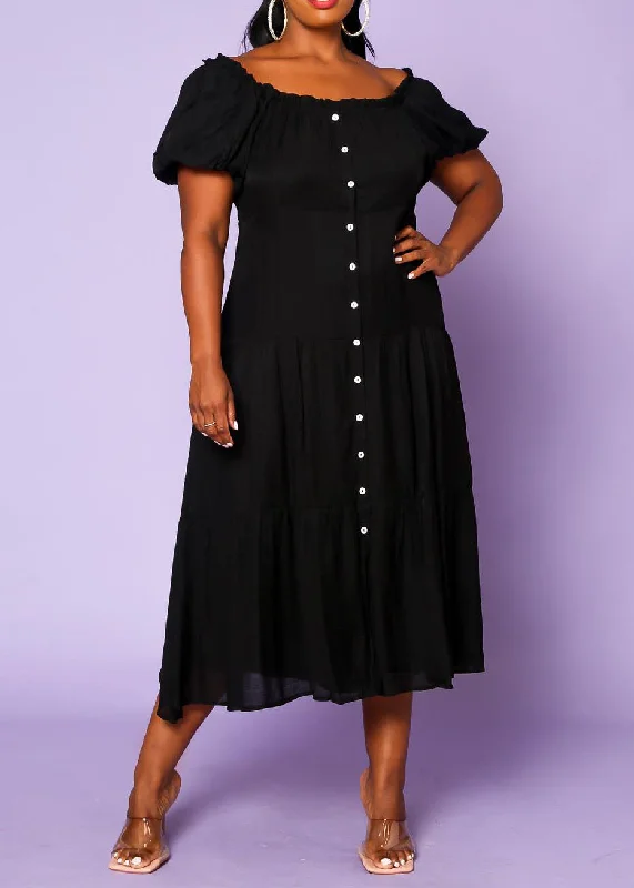 Hi Curvy Plus Size Women Off the Shoulder Button Down Flare Dress Tunics Bridal satin Hi Curvy Plus Size Women Off the Shoulder Button Down Flare Dress Tunics Bridal satin