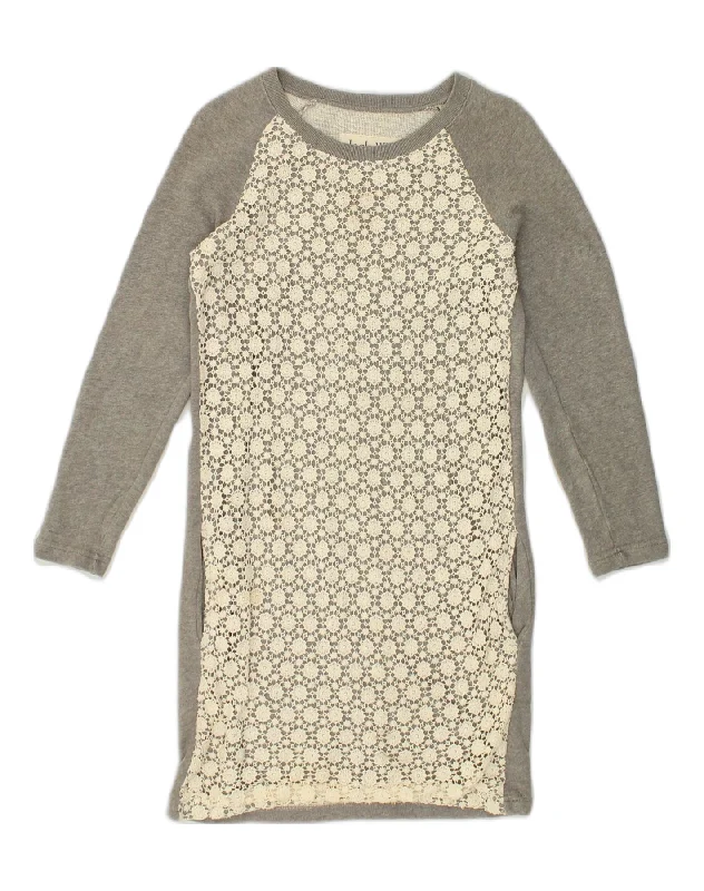 JACK WILLS Womens Sweatshirt Dress UK 6 XS Grey Cotton Hoodie with Sequins Glamorous Eye-catching JACK WILLS Womens Sweatshirt Dress UK 6 XS Grey Cotton Hoodie with Sequins Glamorous Eye-catching