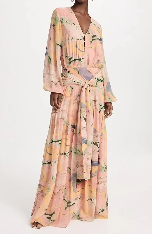 Diane Dress In Watercolor Halter Neckline Beach