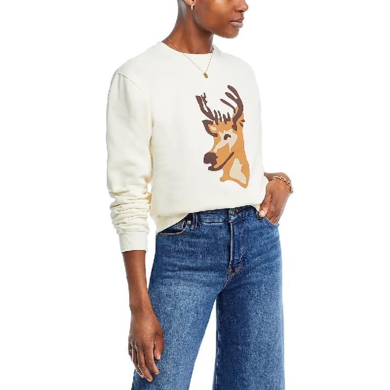 Kule Womens Organic Cotton Graphic Sweatshirt Hoodie with Cuffed Sleeves Snug Secure