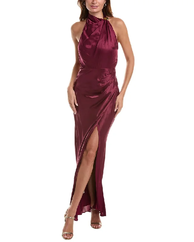 Nicholas Womens  Galilea Silk-Blend Maxi Dress, 6, Purple Tunics Sophisticated sleek