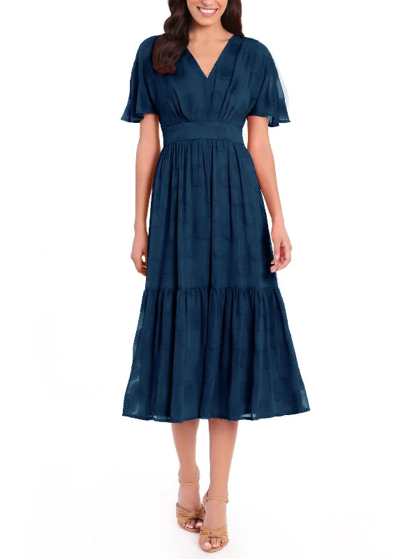Womens Tiered Burnout Midi Dress Tunics Review highly