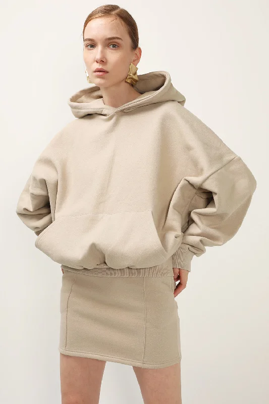 Aria Sweat Hoodie And Skirt Set Hoodie with Thumb Holes Functional Cozy