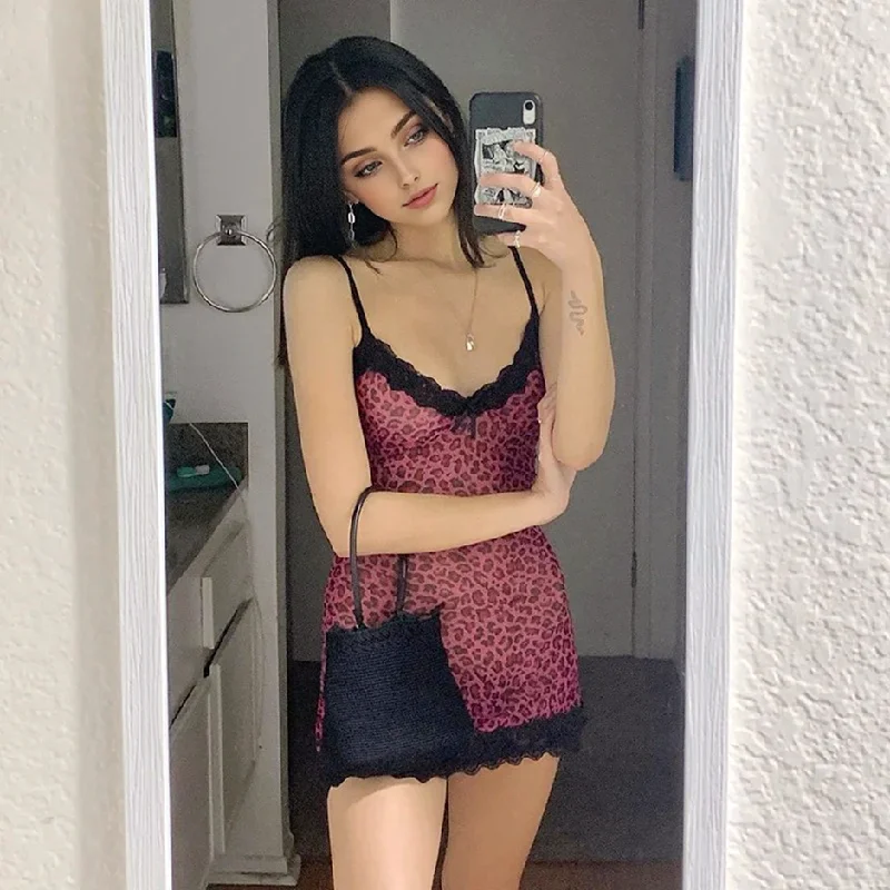 Julia Fashion - Summer Girls Dress Animal Leopard Printed Mini Dress Trendy Mini Dress with Belt Julia Fashion - Summer Girls Dress Animal Leopard Printed Mini Dress Trendy Mini Dress with Belt