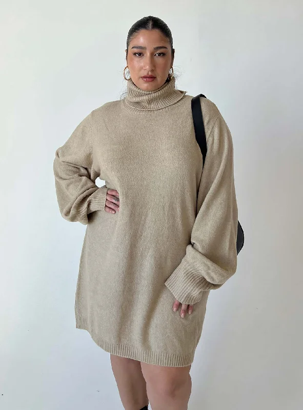 Zahara Mini Dress Beige Curve Tunics Recommended stylist