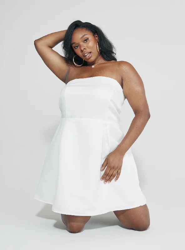 Spader Corset Mini Dress White Curve Tunics Short Trendy