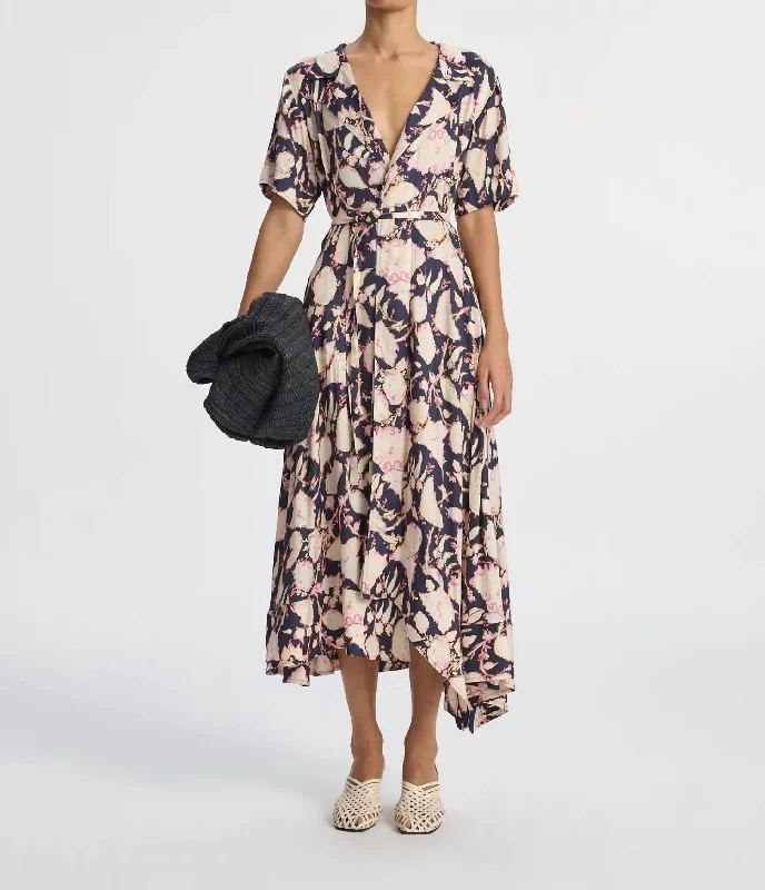 Emery Midi Dress In Maritime Navy Multi Tunics Versatile functional