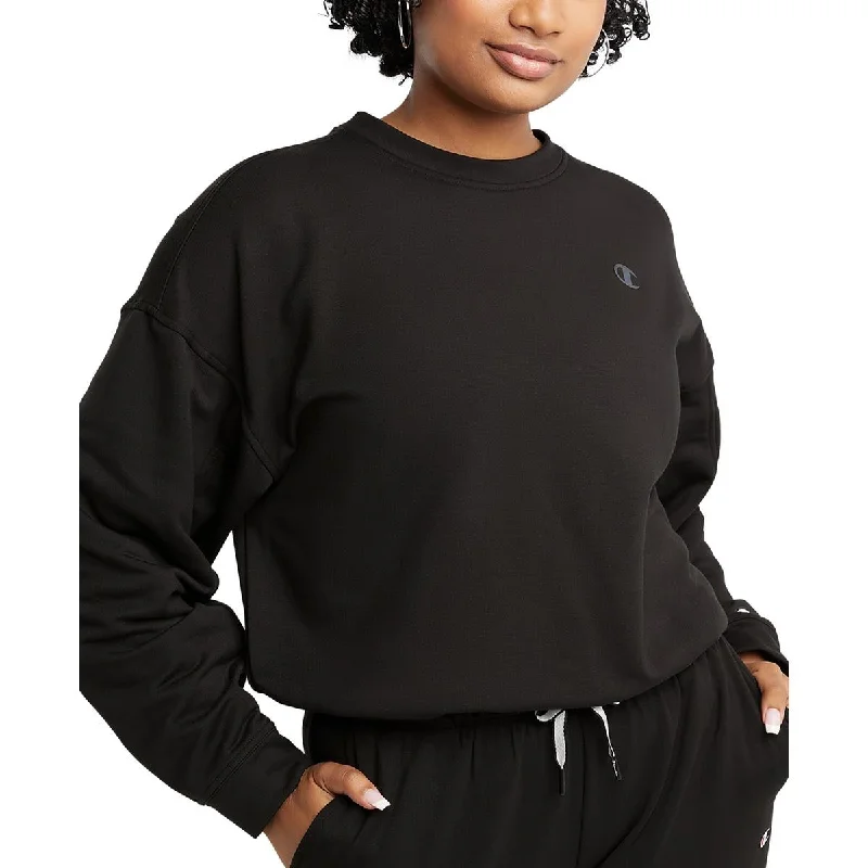 Champion Womens Fleece Sweatshirt Hoodie with Hem Embroidery Detailed Premium