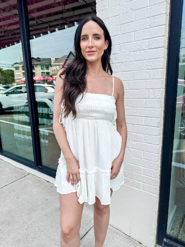 Cora Mini Dress - White Classic White Mini Dress