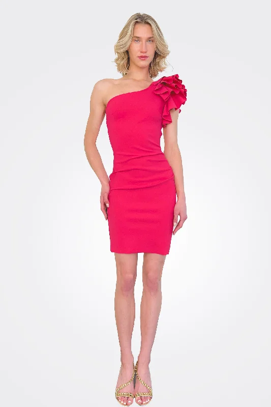 Umar Mini Dress - Lampone Trendy Wraparound Mini Dress