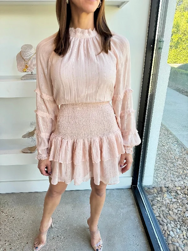 Blush Pixie Mini Dress (Final Sale) Trendy Button-Detail Mini Dress