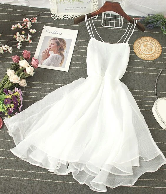 Cute Tulle Backless Short Dress Mini Dress Homecoming Dress   cg12217 Elegant Silk Mini Dress