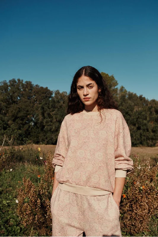 Sweatshirt Petra Pink-Daisy-Garden Hoodie with Mesh Breathable Sporty