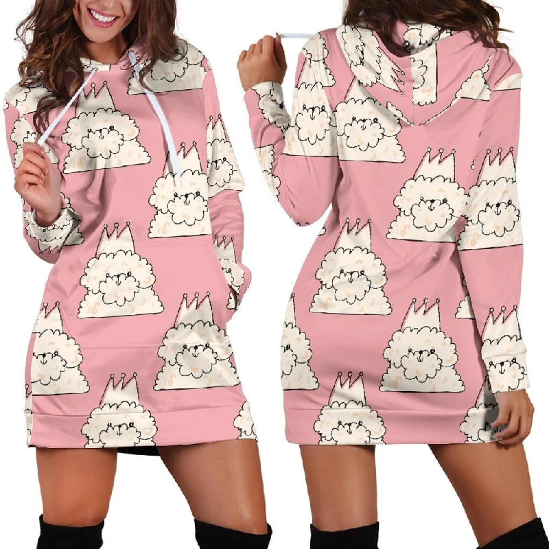 Bichon Frise Dog Print Pattern Women Hoodie Dress Hoodie with Monochrome Minimalist Simple Bichon Frise Dog Print Pattern Women Hoodie Dress Hoodie with Monochrome Minimalist Simple