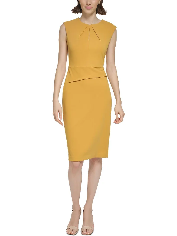 Womens Keyhole Knee Length Sheath Dress Tunics Practical durable