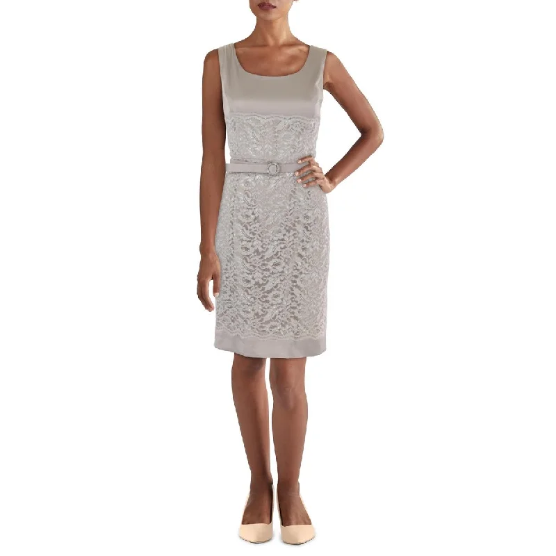 Womens Metallic Lace Sleeveless Cocktail Dress Tunics Fashionable trendy
