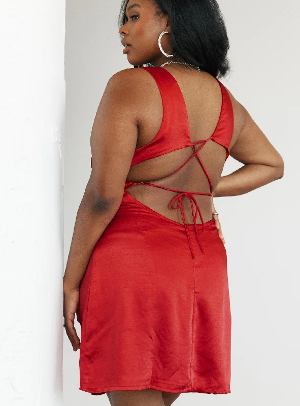 Cobie Mini Dress Red Curve Tunics Chinos classic