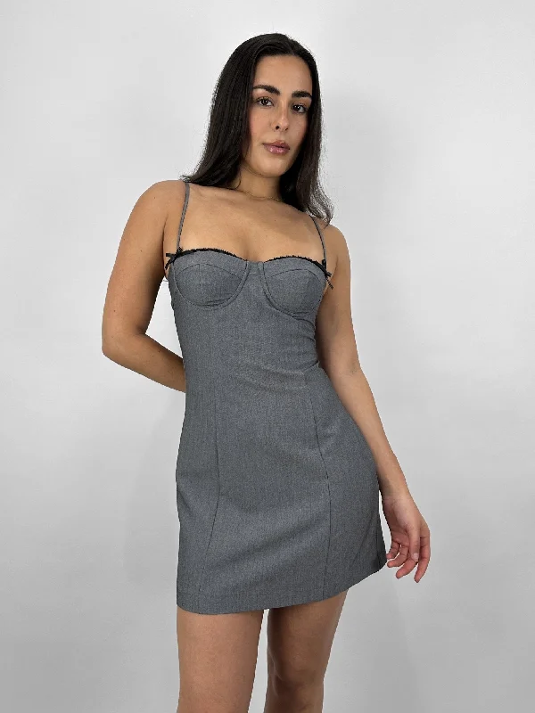 Cup Detail Structured Mini Dress Cozy Sweater Mini Dress