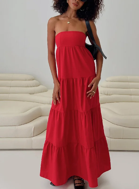 Kazia Maxi Dress Red Tunics New arrival