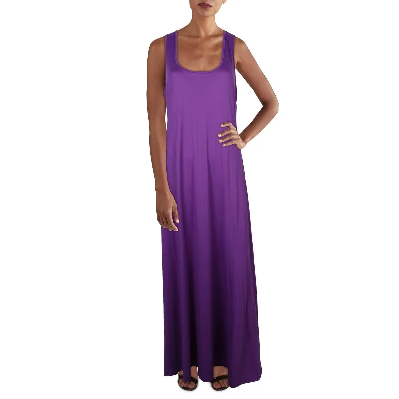Plus Womens Scoop Neck Sleeveless Maxi Dress Tunics Stylish elegant